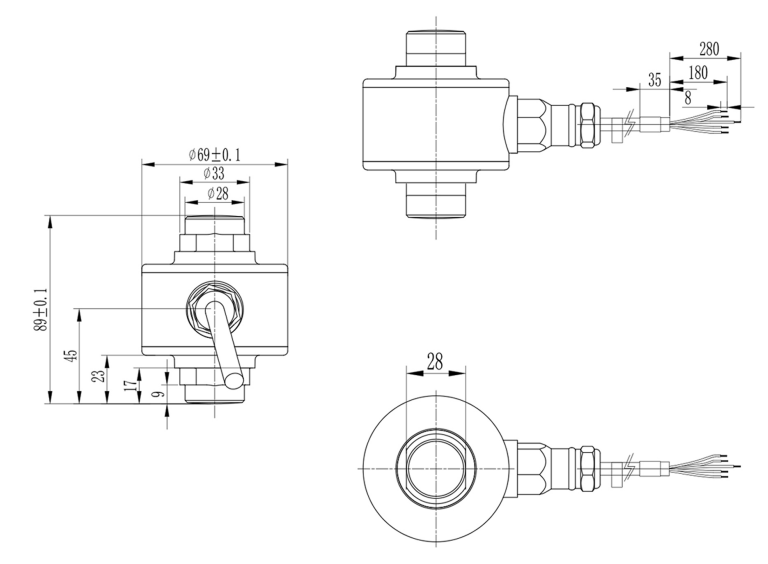 Pancake Load Cell WL-140  Column-Style Force Sensor For Industrial Weighing Stainless Steel 22.5t Capacity

