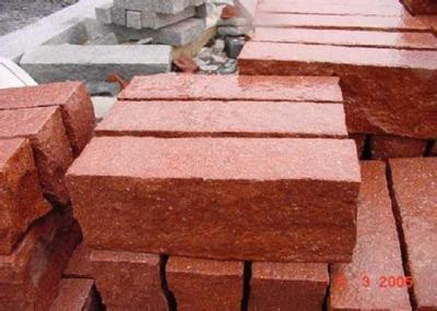 Red Natural Paving Stones Tile For Stair Steps / Countertop Granite Material