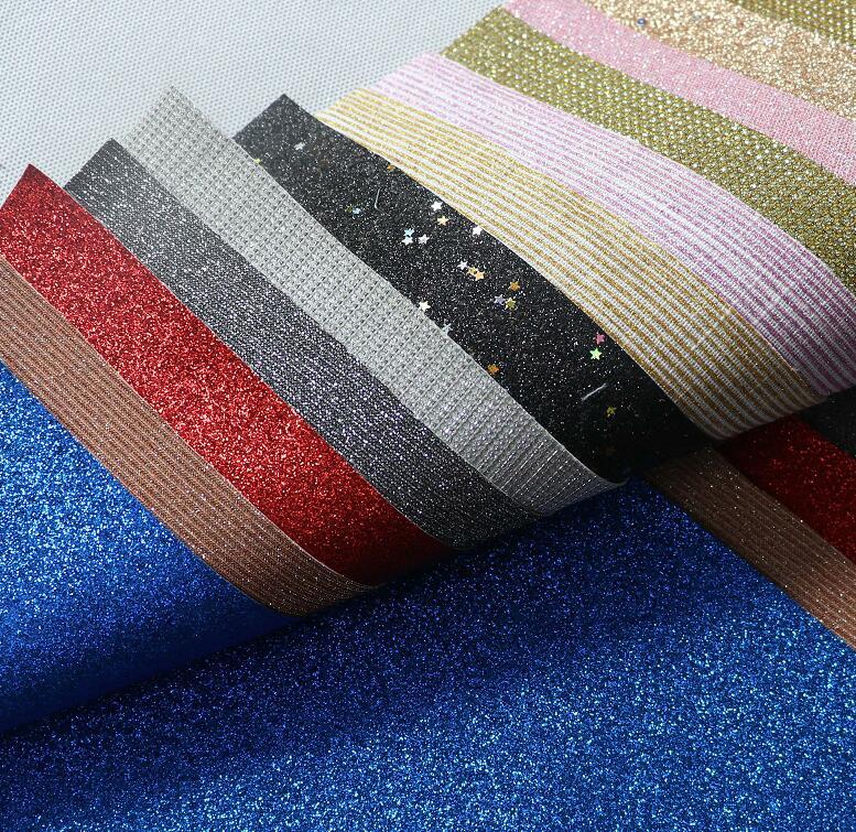 New Different Colors Fine Hair Bows Headband Head Clips Making Fringe Glitter Artificial Leather
