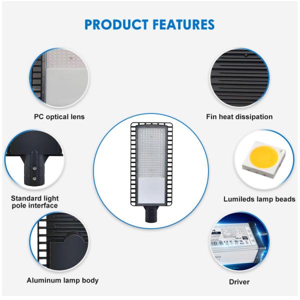IP66 Waterproof Outdoor LED Street Light with SMD3030 LED Chips and 50W-200W Wattage for Highway and Garden Lighting