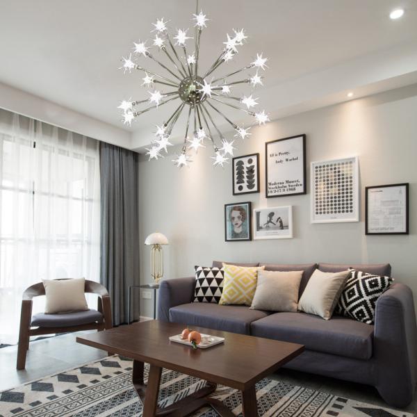 LED Start Chandelier Romantic snowflake Pendant Lamp Nordic Star Chandelier(WH-MI-215)