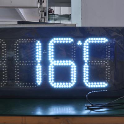Painel de exibição de tempo e temperatura de 12 polegadas LED para publicidade fotomédia