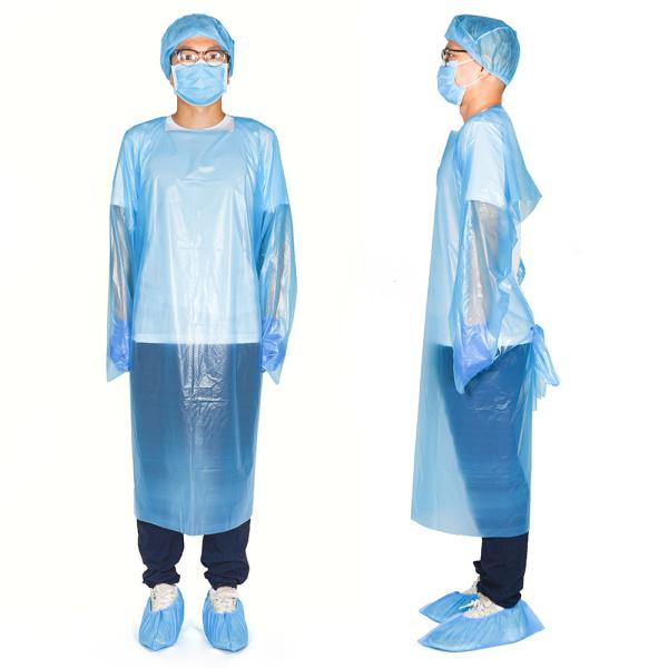 Disposable Hospital Laboratory Thumb Cuff Waterproof CPE Gown Environment Friendly