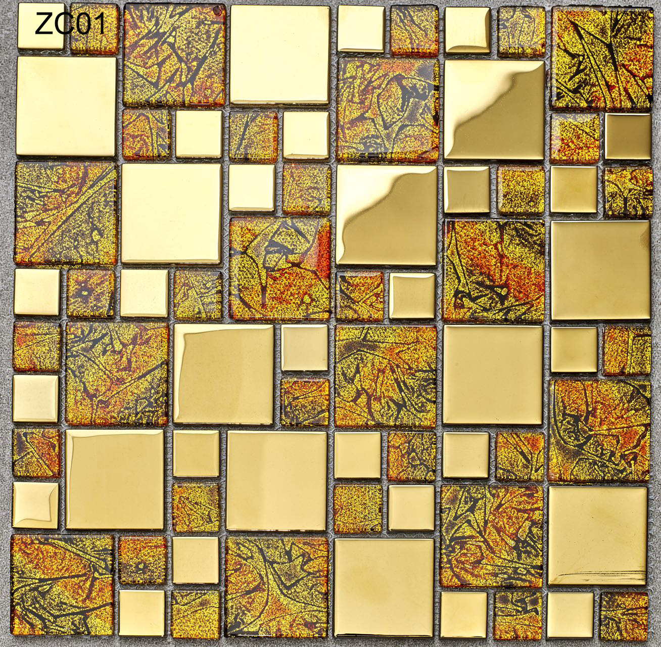 Elegant and Non-slip Glass and Metal Wall Swimming Pool Mosaics For Renovation