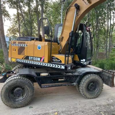 Excavadora de rodas SANY 155W com cilindro hidráulico original e motor ISUZU