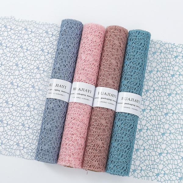 Waterproof Spider Mesh Eco Friendly Florist Wrapping Paper Roll 50cm*5Y