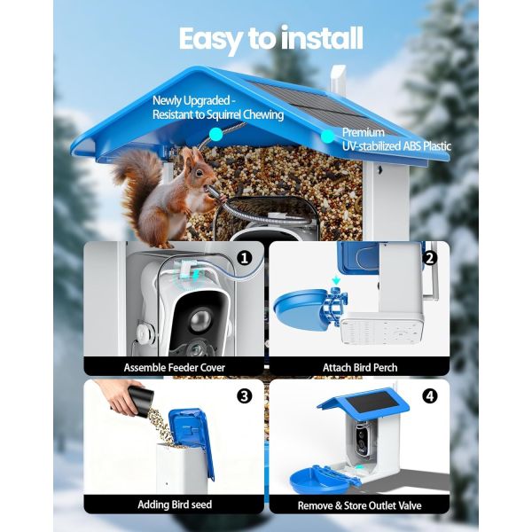 Smart Bird Feeder With Camera, Bird Camera Wireless For Outdoors