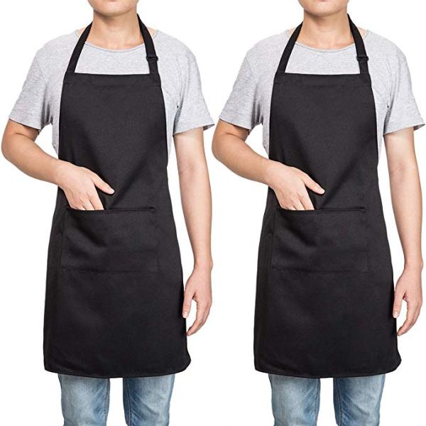 Waterproof Unisex Black Cotton Apron Professional Barista Antifouling Full Body Length