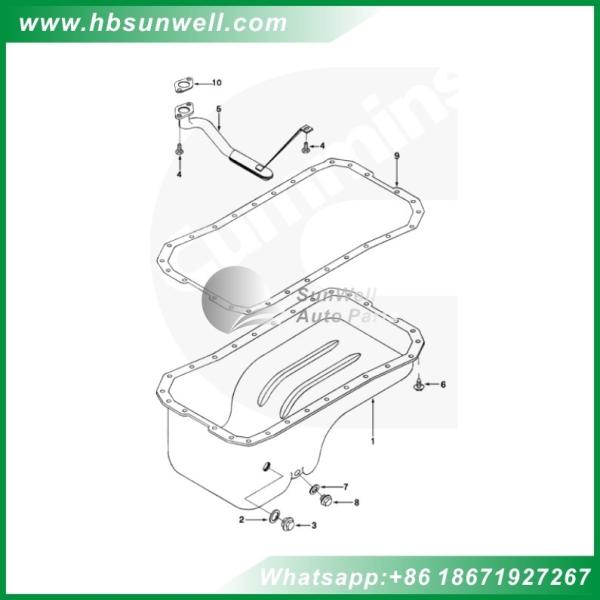 Cummins 4BT diesel engine Oil pan 3901049 genuine cummins parts for dongfeng truck