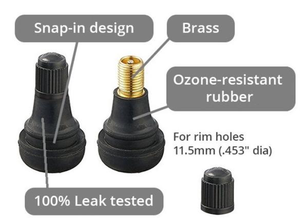 Rubber Brass Valve Stem TR415 625 Diameter Holes ISO9001 Certification