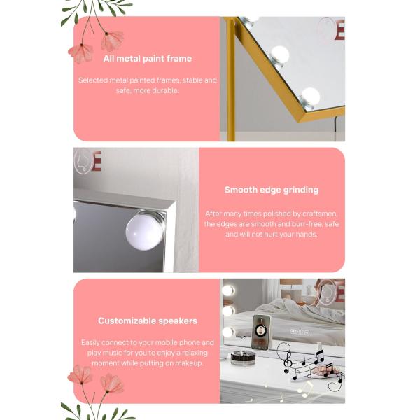 Custom Tabletop Vanity Rechargeable Mirror Light LED