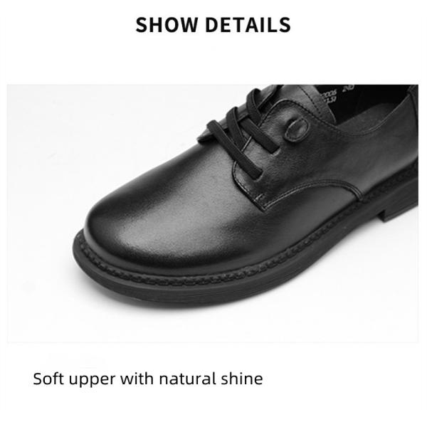 3515 British Lace Up Leather Shoes PU Insole Black Leather Dress Shoes