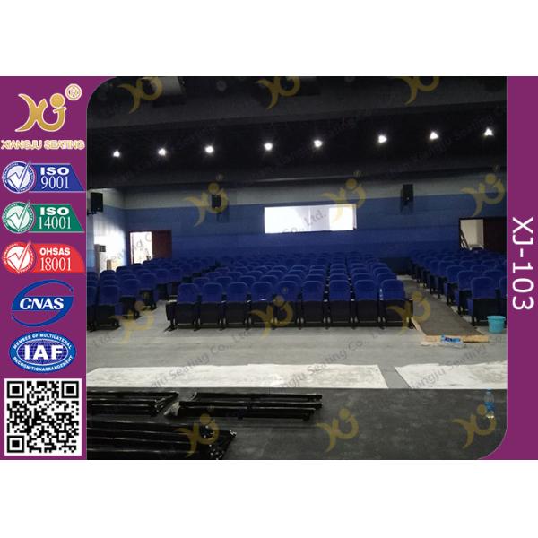 Metal Folding Seat Fixed On Floor Conference Room Chairs No Return Noise