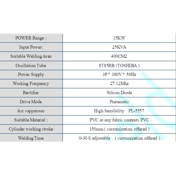 Adult Monitor Air Bag Welding Machine Weld-M-15KW Tarpaulin Making Machine 400CM2