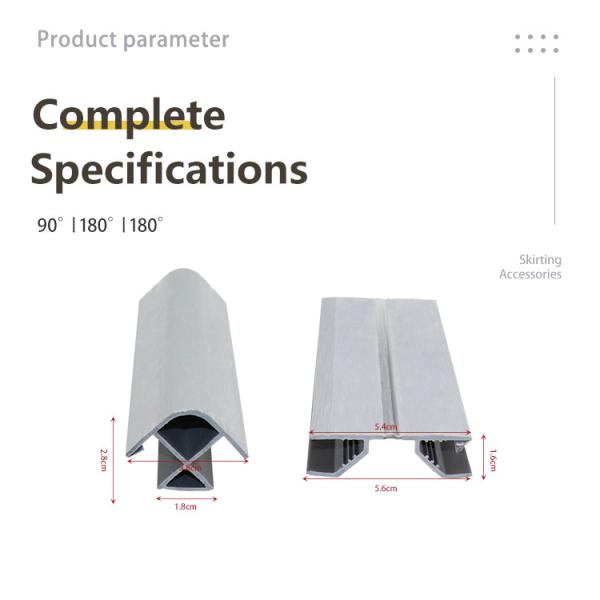 Laminate Flooring Decorative PVC Skirting Board Corner with Printing and UV Coating