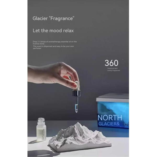 Estilo de vida con colchón de sol Regalos Hielo Glaciar Lámpara nocturna Aromaterapia Aceite esencial Altavoz Bluetooth