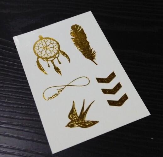 Yellow gold metallic temporary tattoo