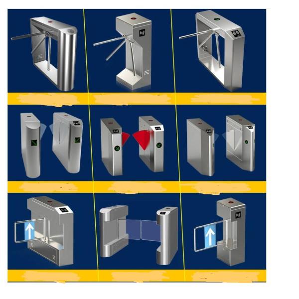 Stainless Steel Triangle Entrance Swing Pedestrian Barrier Gate Machine For Subway Station