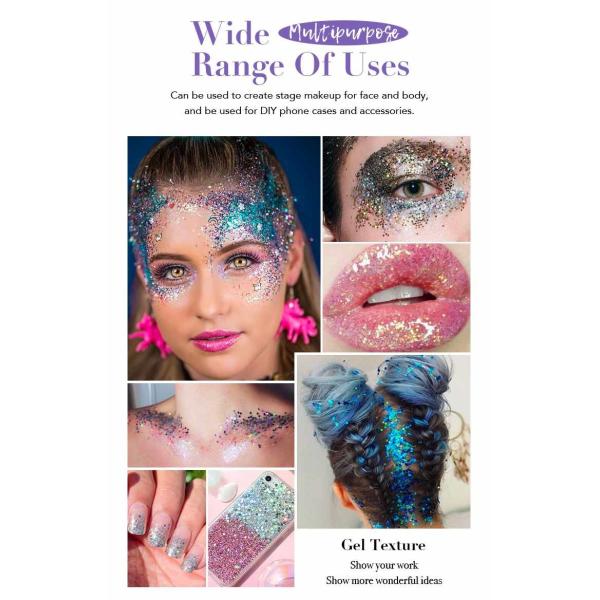 Customization Shimmering Look Glitter Body Gel Cosmetic Face Glitter 20ml