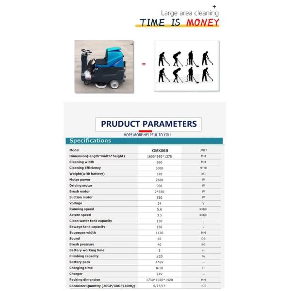 Electric Power Sweeper Sanitation Dryer Driving Commercial Floor Washing Cleaning Machine