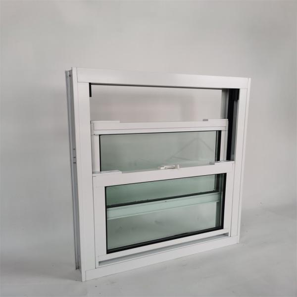 Top Single Aluminium Double Hung Windows with Diamond Grids Glass Hanging Curtain Type
