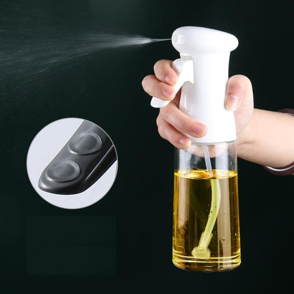 Oil and Vinegar Dispenser for BBQ Kitchen Accessories Cooking Tools in White Glass