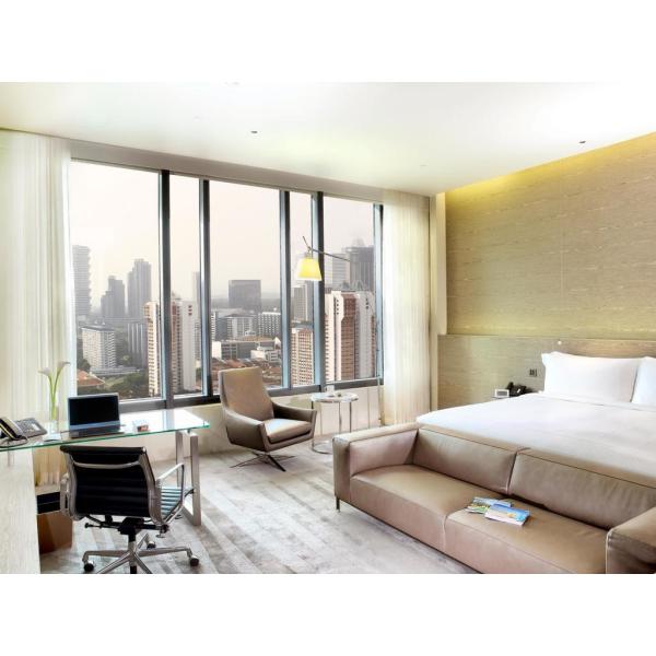 Fashion Apartment Hotel Room Furniture Wooden Headboard with Storage Bed and Chest of Cabinets made by Oak laminated