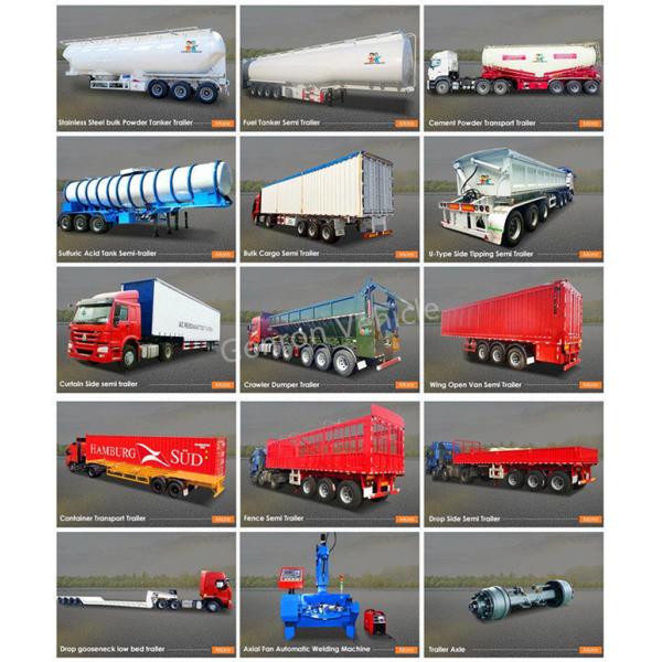 3 цапфы 30-50 тонн типа трейлера u сброса зада с гидравлическим поднимаясь цилиндром