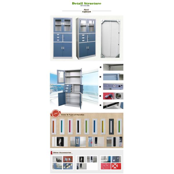 Постучанные вниз ящик 4 и 3 двери кухонного шкафа офиса структуры стальные