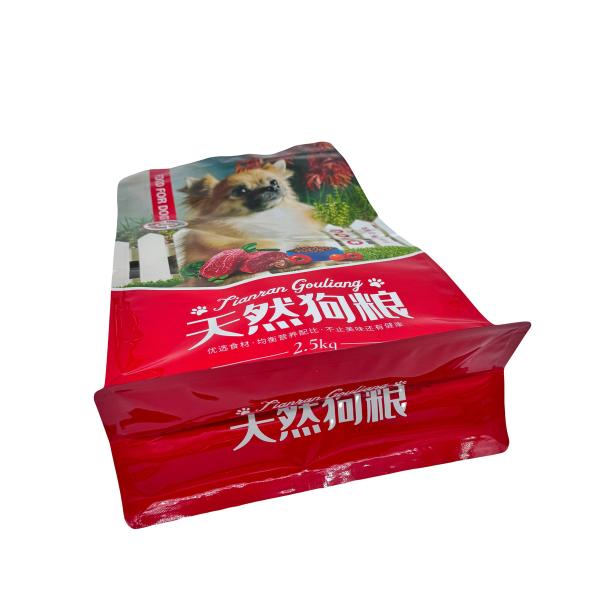 2.5kg Custom Design Fresh Keeping Heavy Duty Aluminium Foil Laminated Flat Box Bottom Pet Food Bags with Zipper