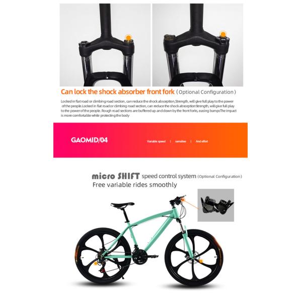 Ordinary Pedal Double Disc Brake Carbon Steel Frame 21 Speed Pure Color Mtb Mountain Bikes Bicycle