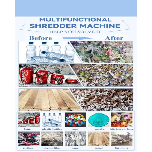 3000kg/h Waste Wood Pallet Mattress Shredder Recycling Plastic Furniture Efficiently