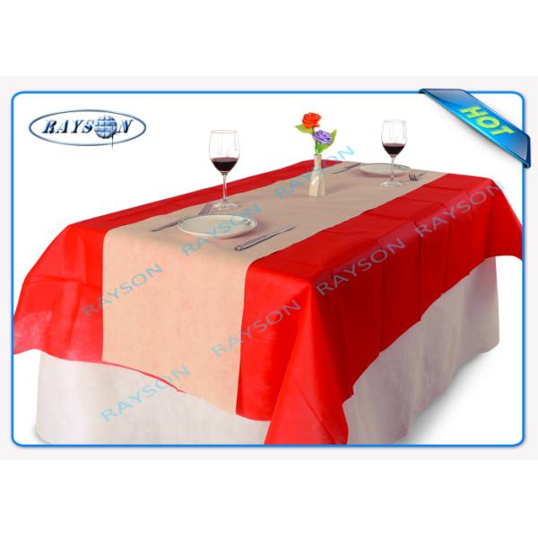 Wedding Party Disposable Rectangular Non Woven Tablecloth Polypropylene Material