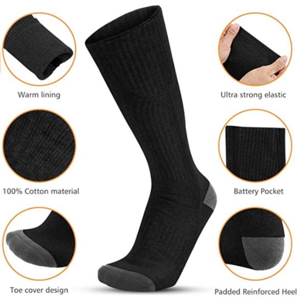 Graphene Heating Sheet 100% Pure Cotton Fabric Technology Electric Foot Warmer Socks