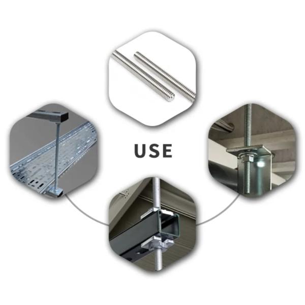 Продетое нитку Din 975 нержавеющей стали штанги M10 12mm 8mm Unc A2 гальванизировало двойной болт