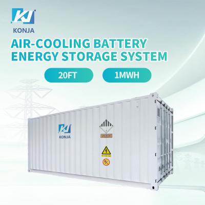 KonJa Air-Cooling 20FT 768Vdc 1MWh Bateria de ciclo profundo Sistema de armazenamento de energia Bateria de recipiente de 400Vac