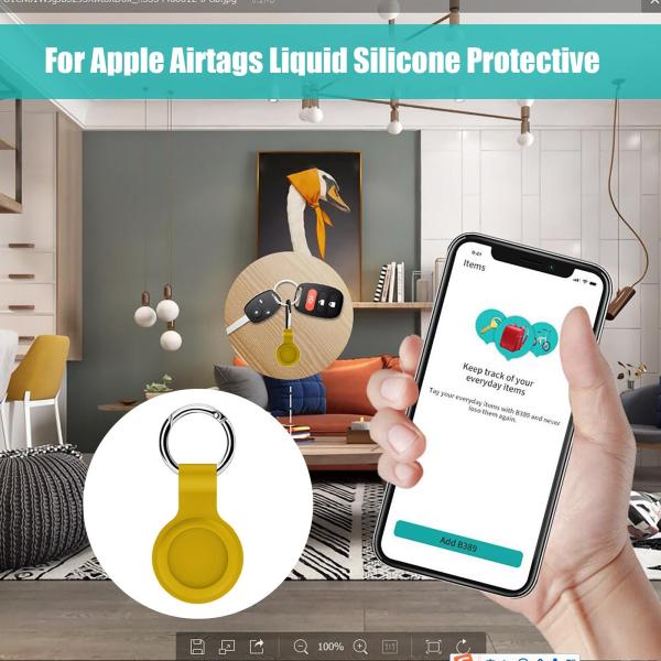 Anti Scratch Non Slip Silicone AirTag Cover With Keychain
