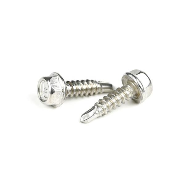 Screws à tête hexagonale en acier inoxydable à auto-perçage pour structures en acier testées à 100% QC