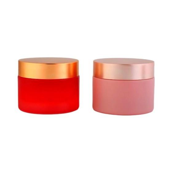 20g 30g 50g Blue Glass Cosmetic Cream Jars , Glass Jar Cosmetic Packaging Cream Bottles OEM