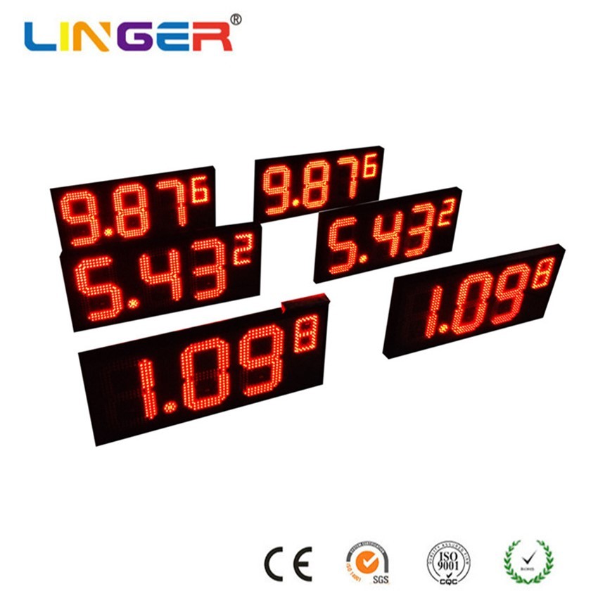 RED Digital Gas Price Signs Waterproof Gas Price LED Sign Gray Flat Cable Digital Interconnect