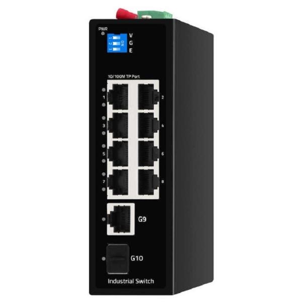 Easy-to-Install 8 Port Industrial Ethernet/Network Switch for DIN Rail Wall Mounting