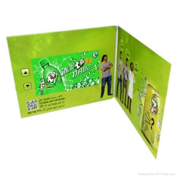 CMYK Printed LCD Video Greeting Card , Built - In Li Battery Video Mailer Card