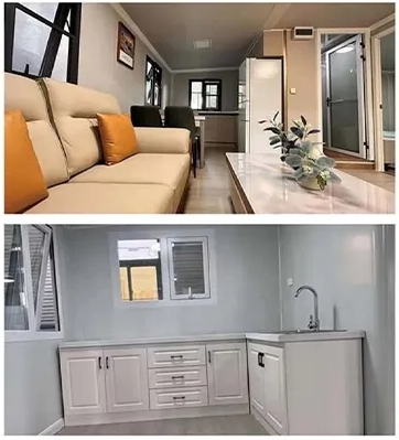 20FT 40FT Flat Pack Luxury Prefab Container Homes Double Wing Custom Layout