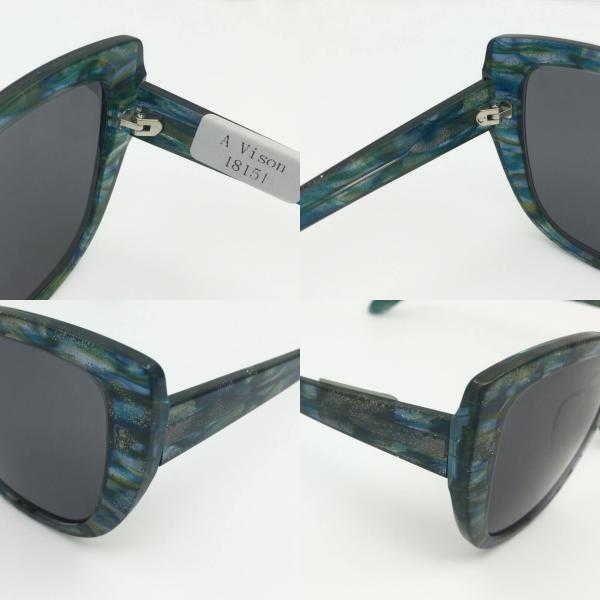 Cateye acetate sunglasses Men Women special green pattern UV 100%