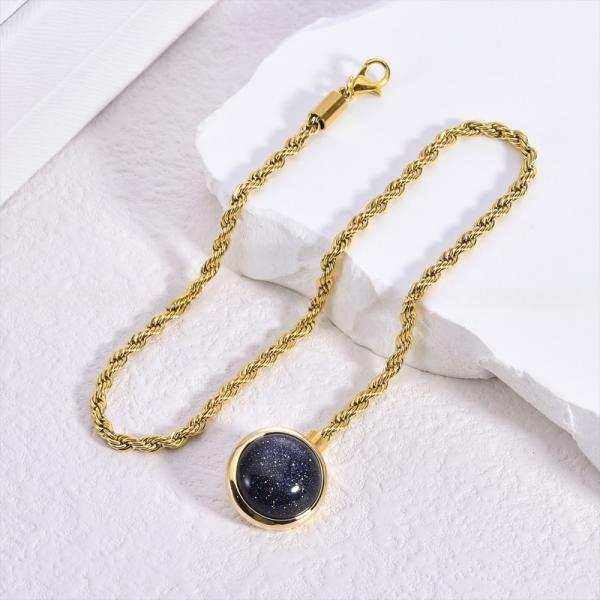 Wedding Men Suit Lapel Pin Brooches With Chain Blue Sandstone Malachite Inlay