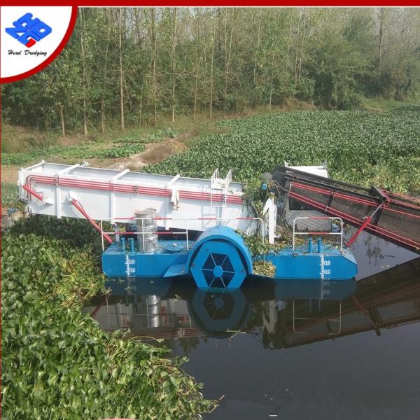 A espumadeira do lixo das estações de tratamento de água 12cbm da grama do lago faz à máquina o barco da limpeza do rio da lagoa