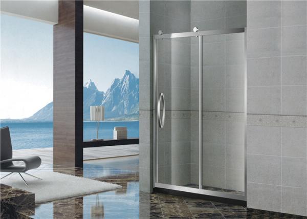 With Frame Inline Bathroom Glass Shower Screen 304 Stainless Sliding Steel Moving Door