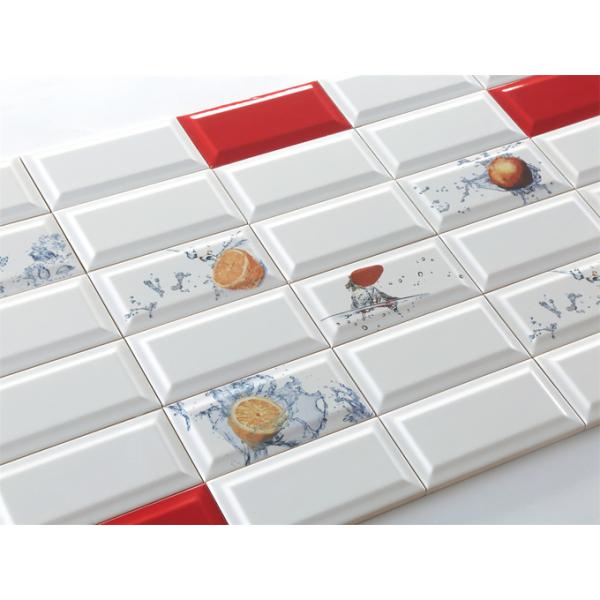 White 75x152mm Ceramic Indoor Wall Tiles for Kitchen