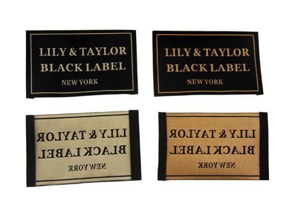 50D Polyester Yarns Clothing Woven Labels custom color size For Clothes / Gifts