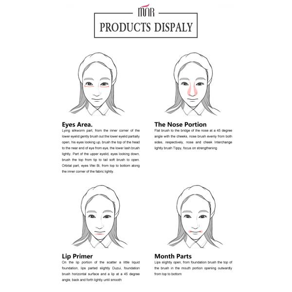 Eco Sliver Ferrule Cute Powder Foundation Brush With Long Wooden Handle